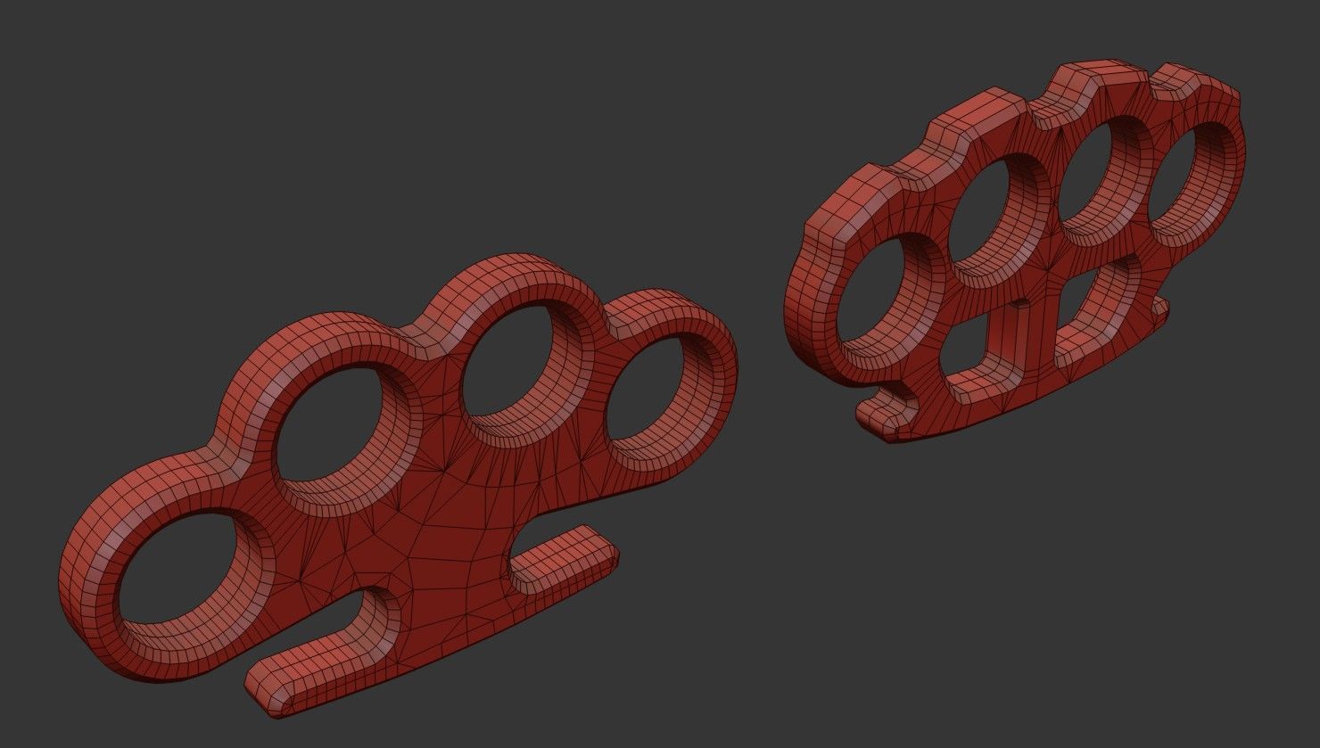 Brass Knuckles  2 Types Low-poly 3D model_21