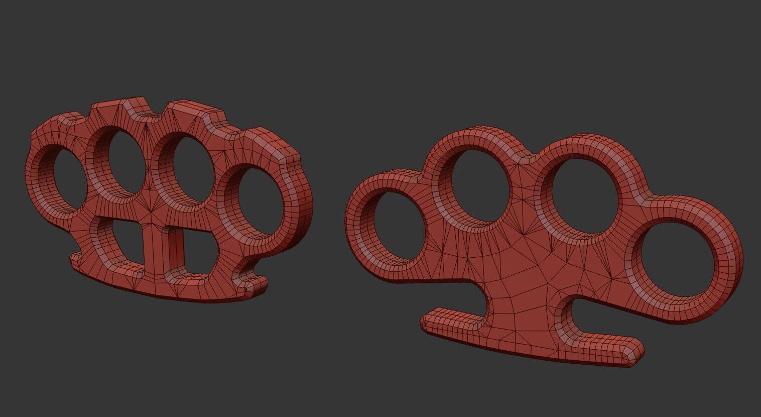 Brass Knuckles  2 Types Low-poly 3D model_20