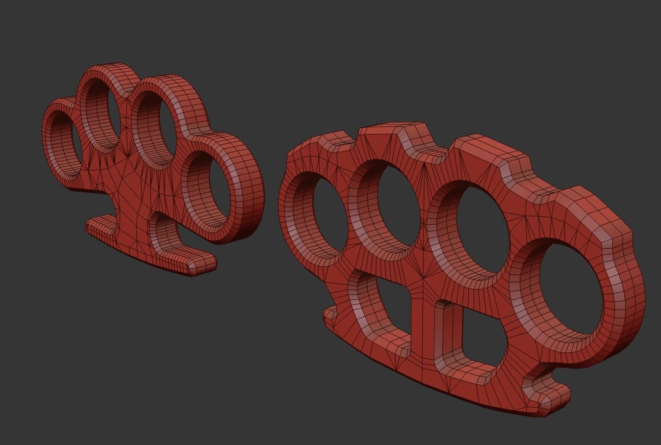 Brass Knuckles  2 Types Low-poly 3D model_22