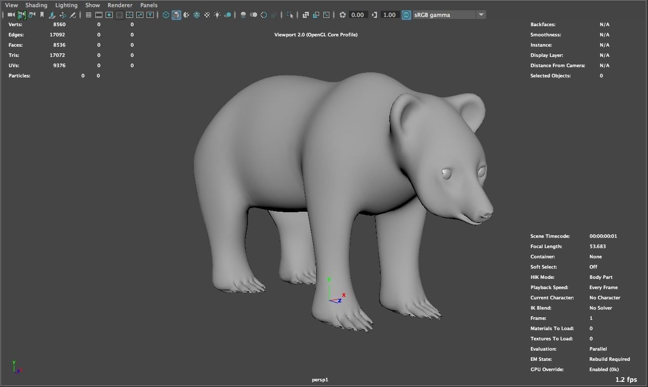 Wild bear called Bear-d 3D model_3