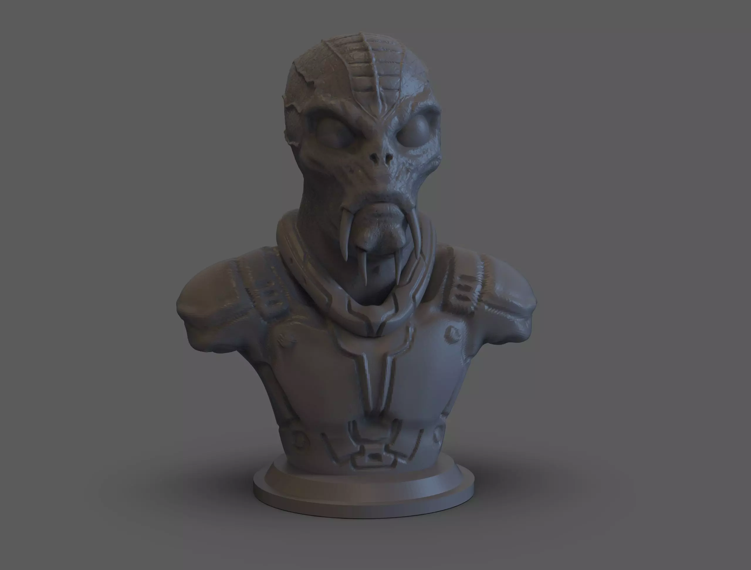 Sci fi Alien bust 3D print model_0