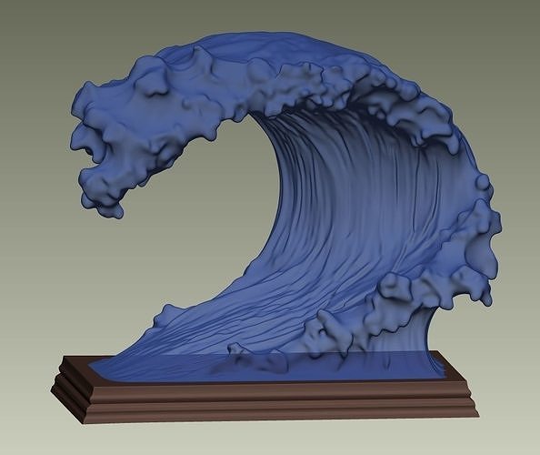 A surfing wave 3D print model