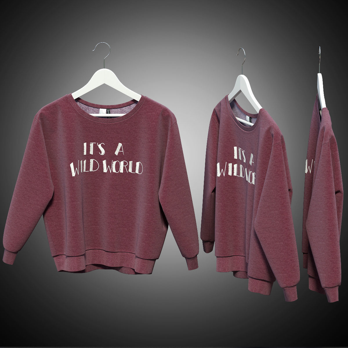 Women clothes of hangers 3D model_7