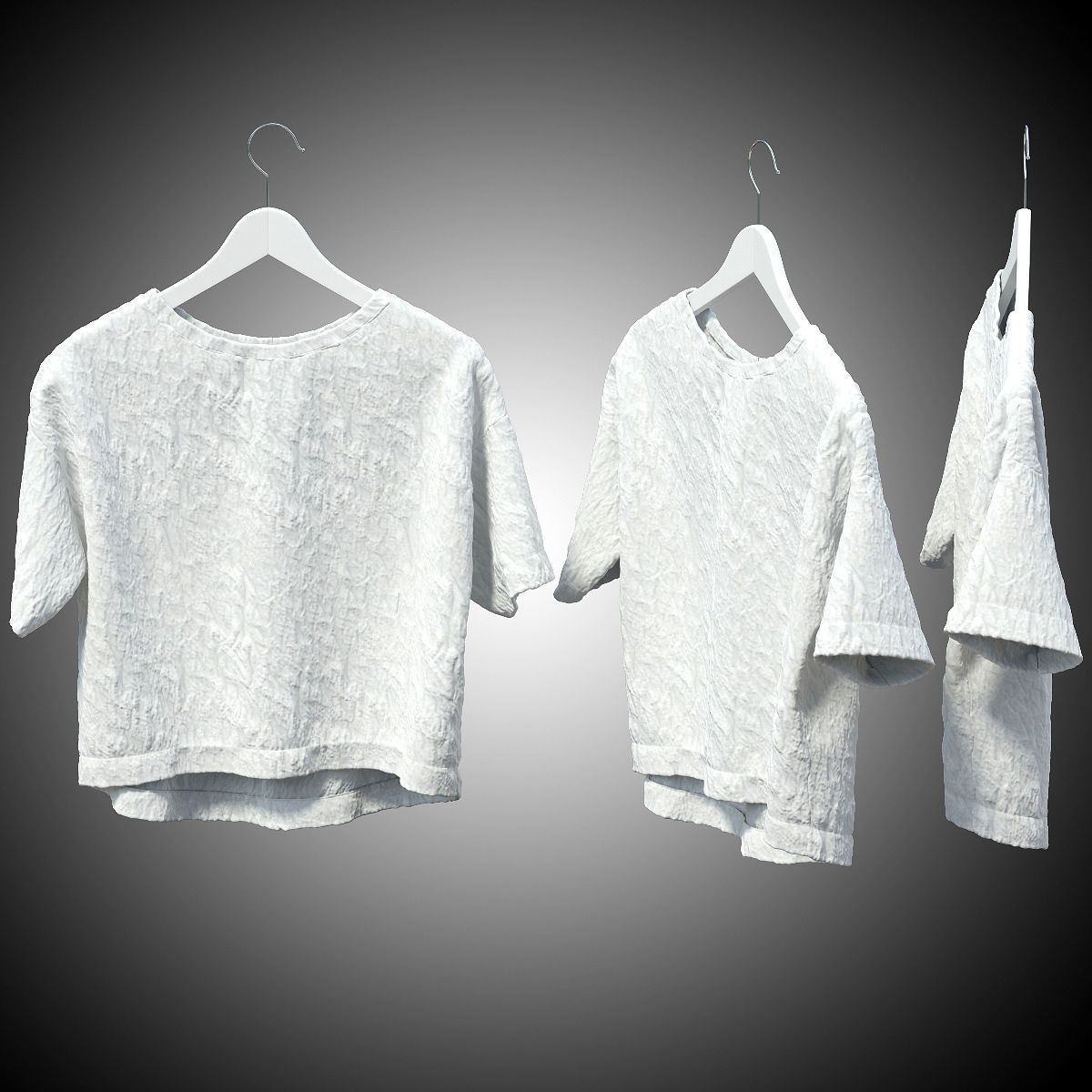 Women clothes of hangers 3D model_9