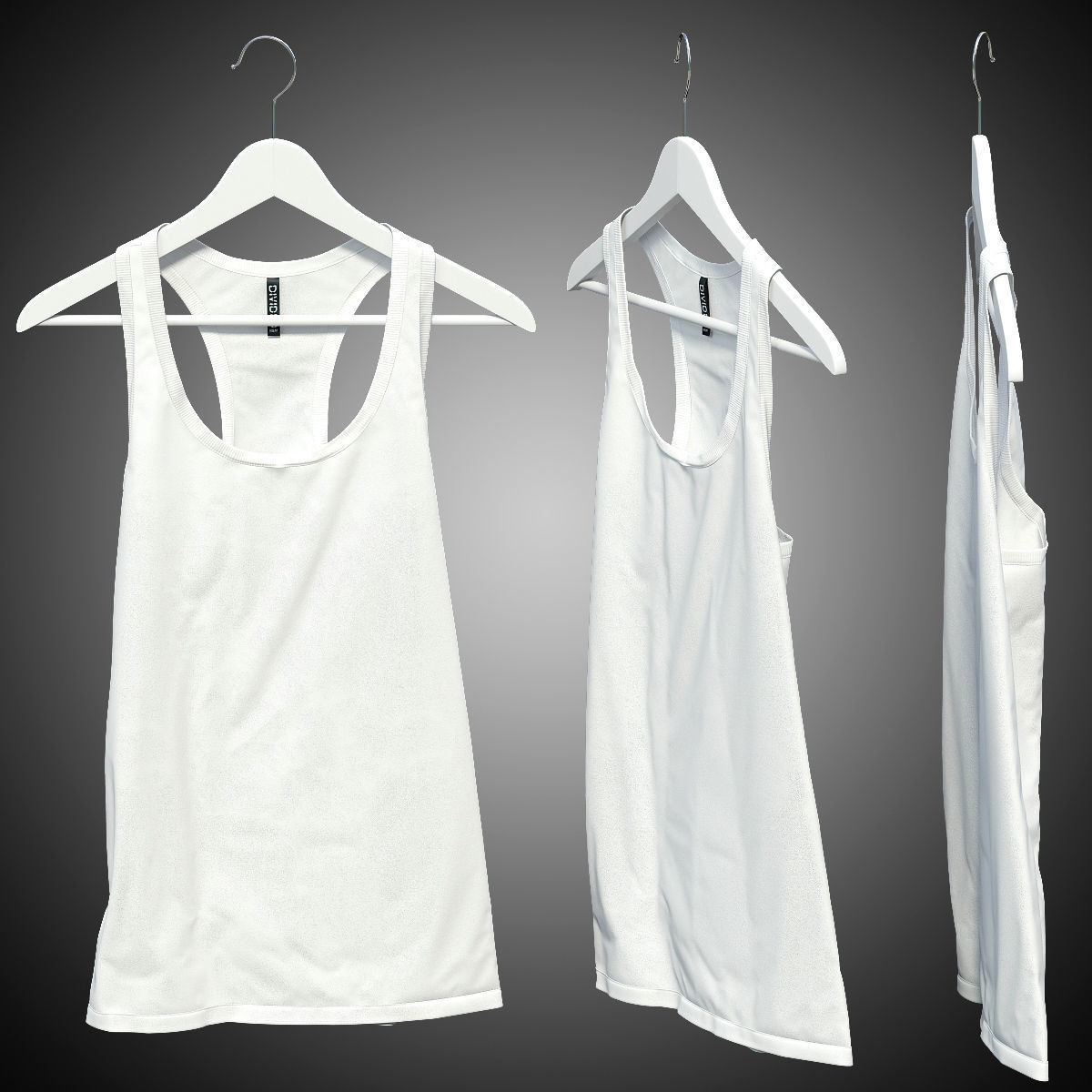 Women clothes of hangers 3D model_10