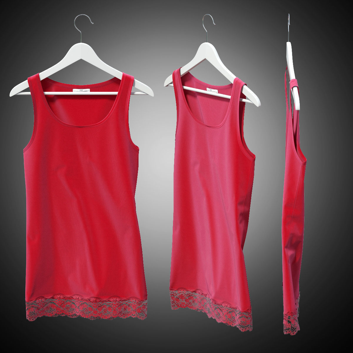 Women clothes of hangers 3D model_11