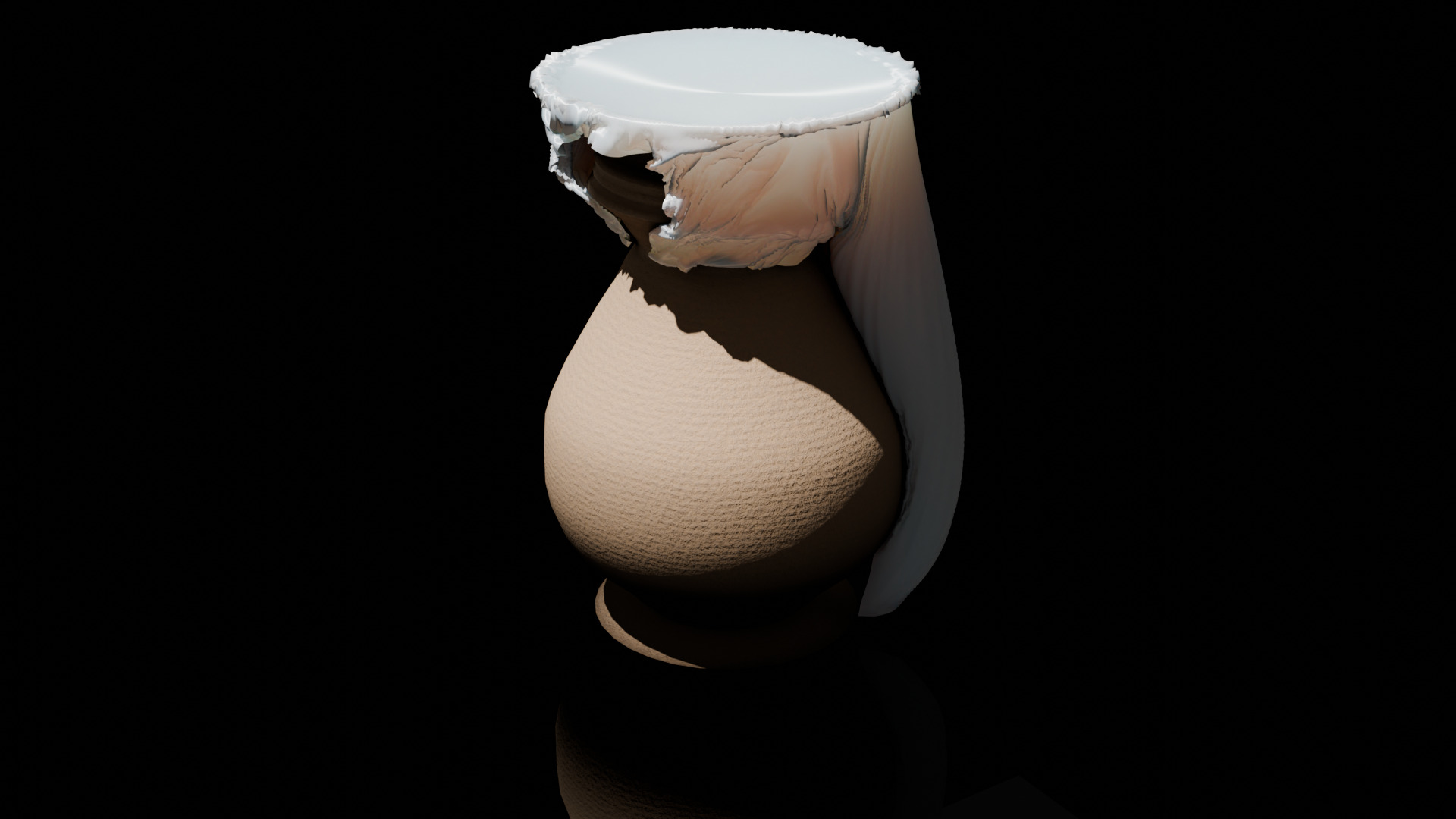 Clay vase Low-poly 3D model_2