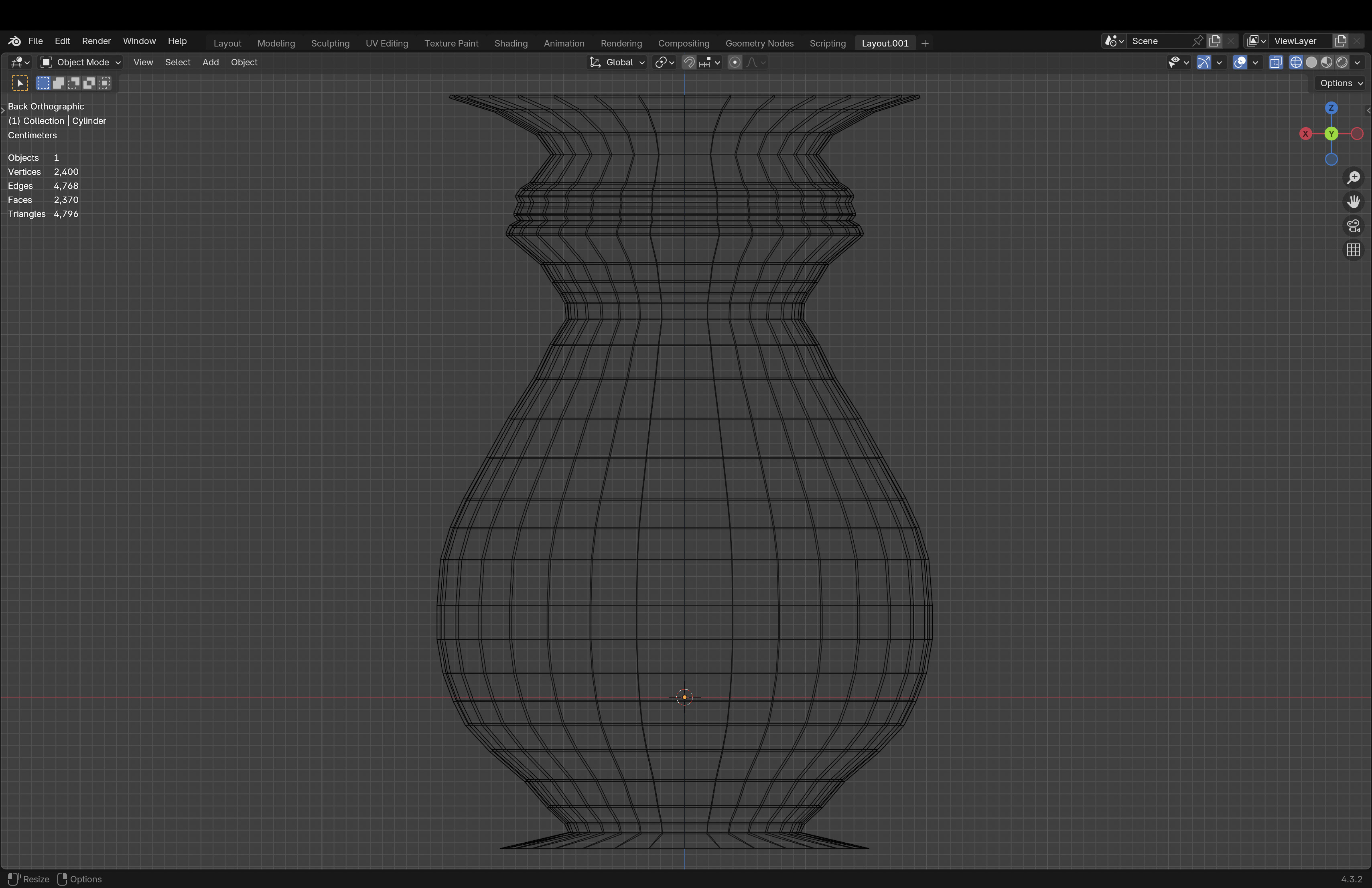 Clay vase Low-poly 3D model_8