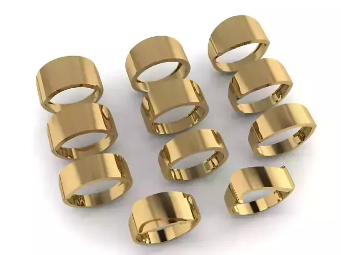 Collection of simple rings suitable for engraving 3D print model