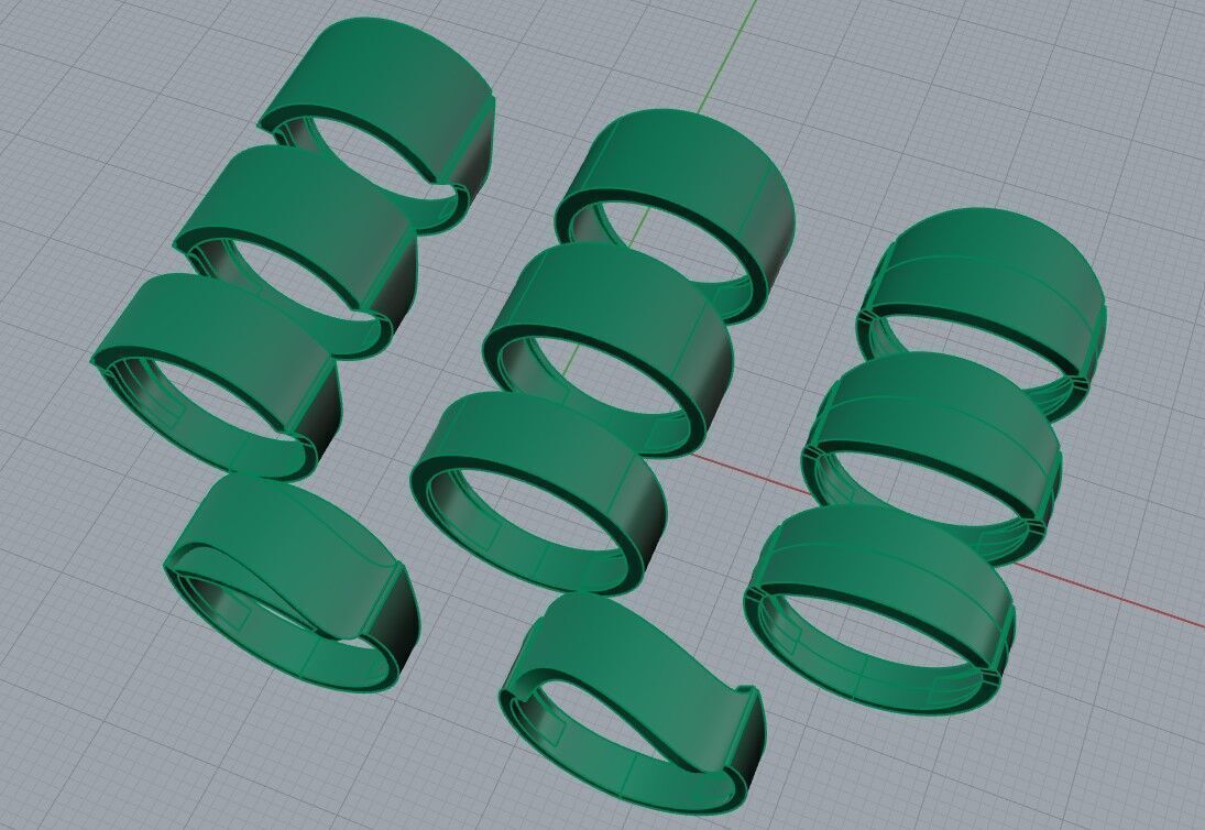Collection of simple rings suitable for engraving 3D print model_13