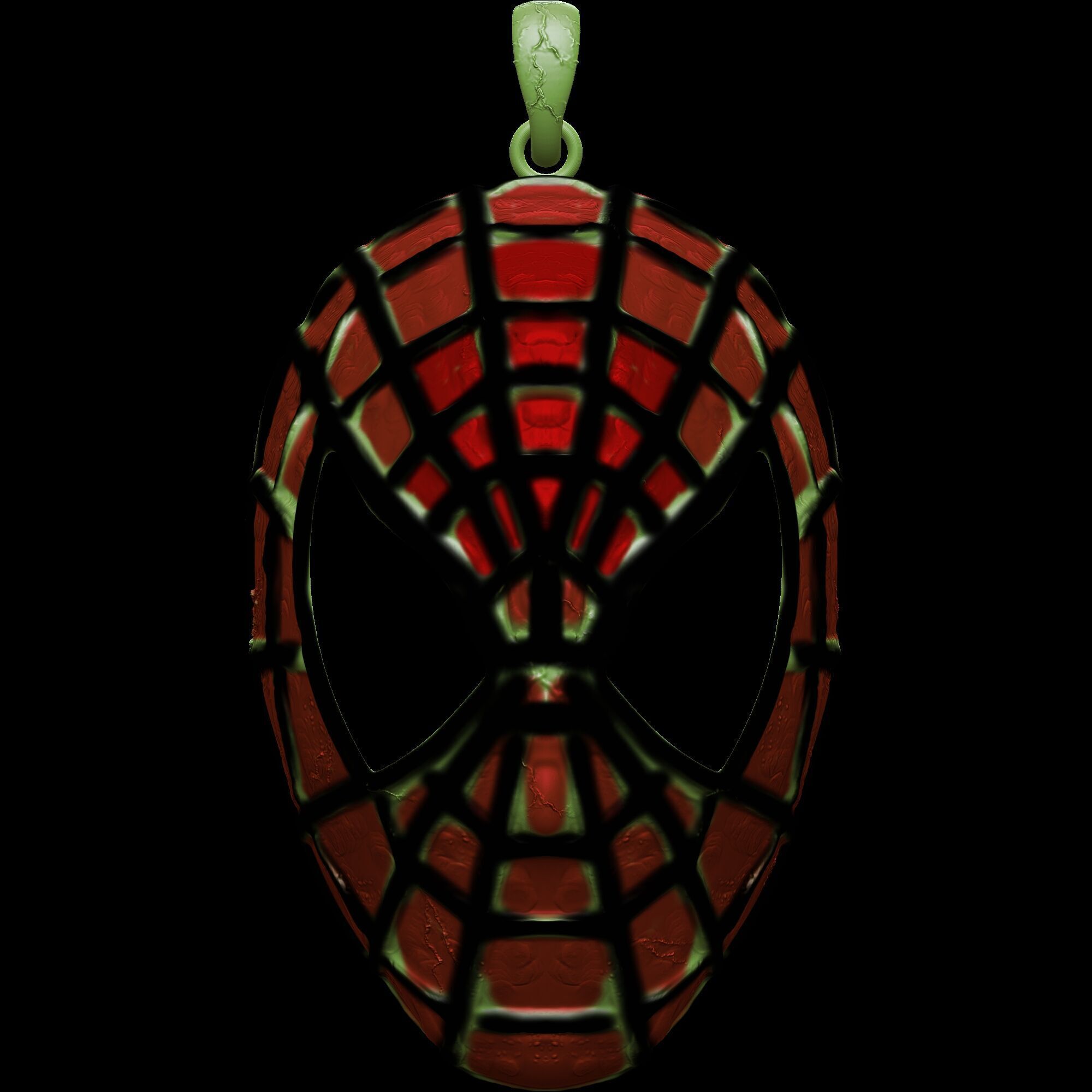 spidey face pendant 3D print model_2