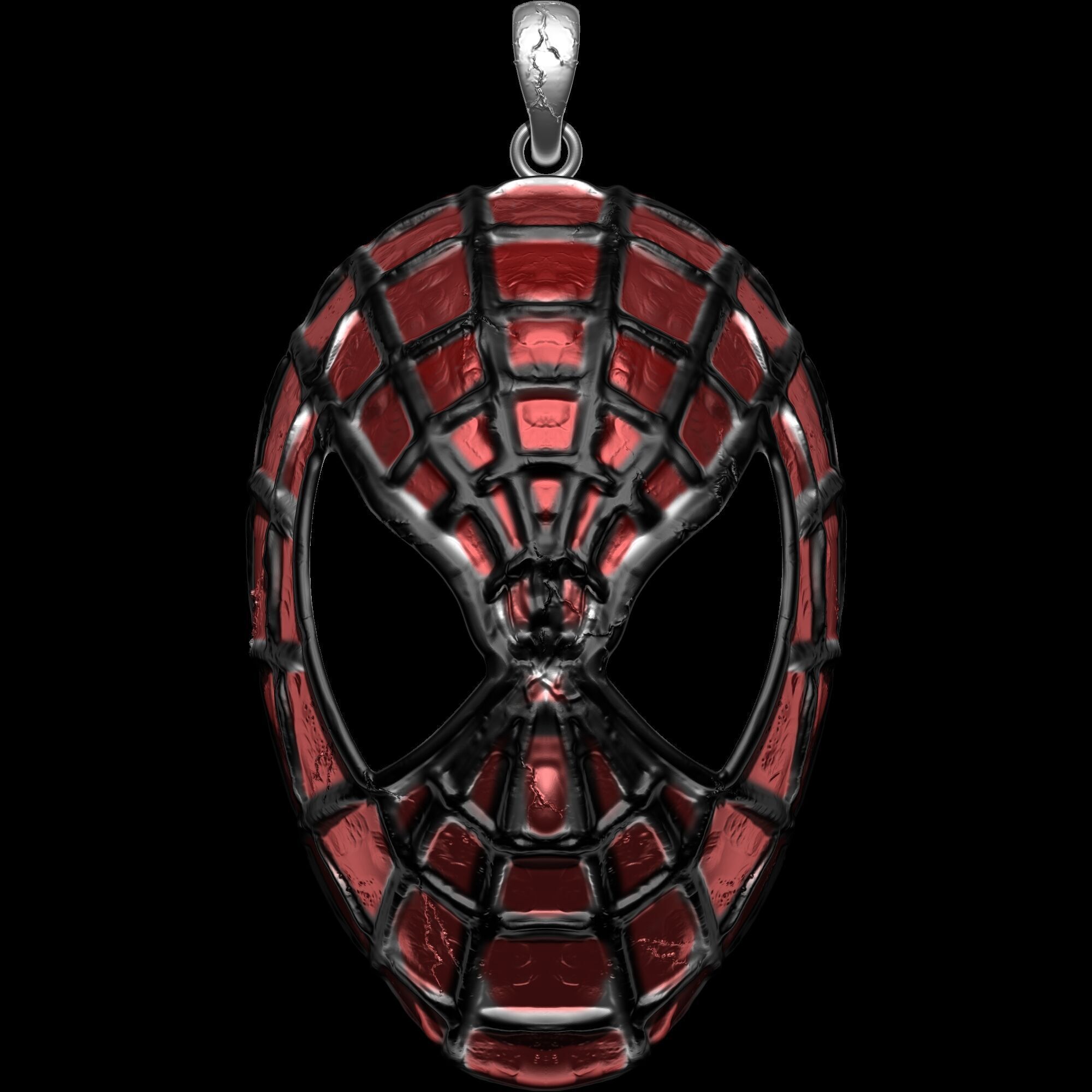 spidey face pendant 3D print model_5