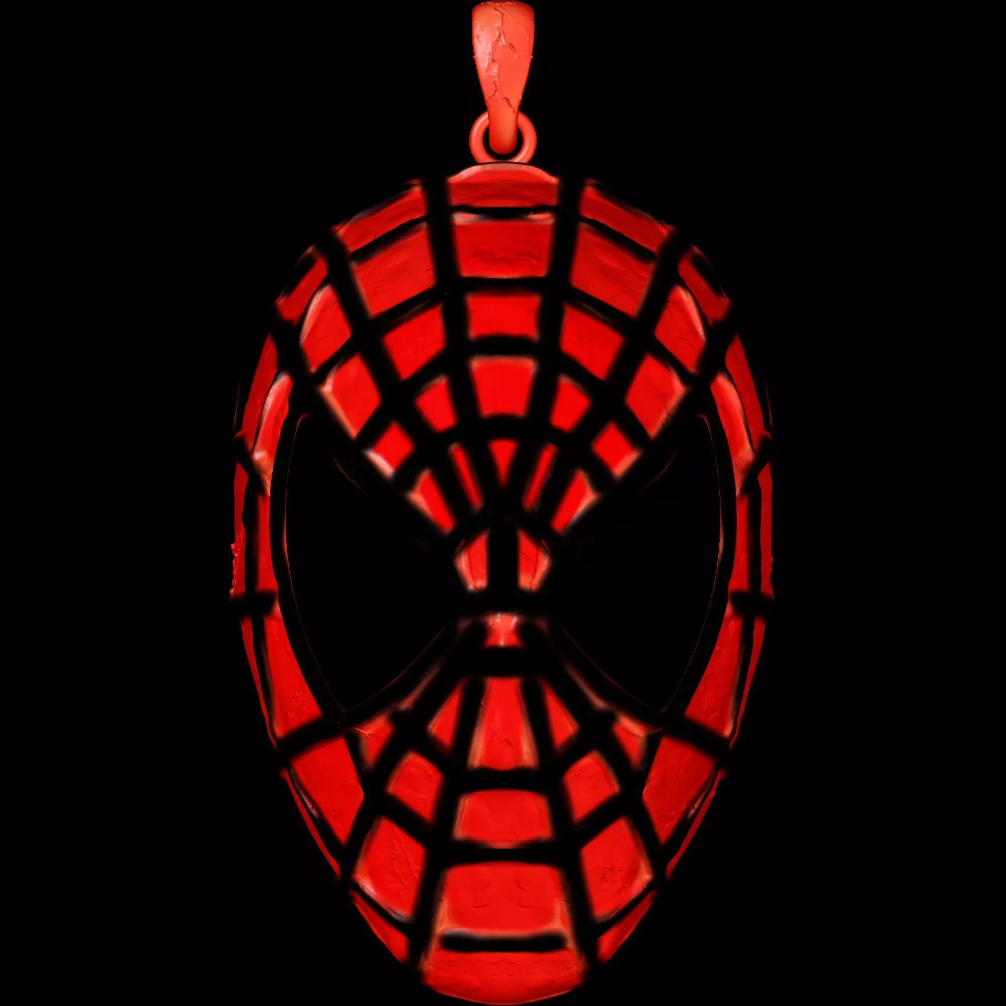 spidey face pendant 3D print model_0