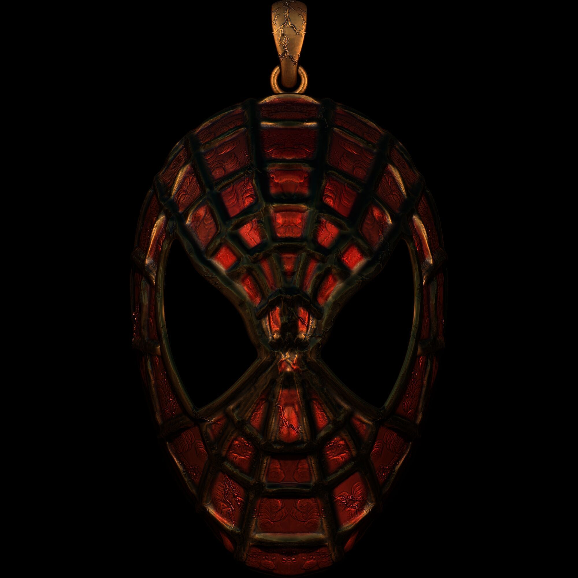 spidey face pendant 3D print model_4
