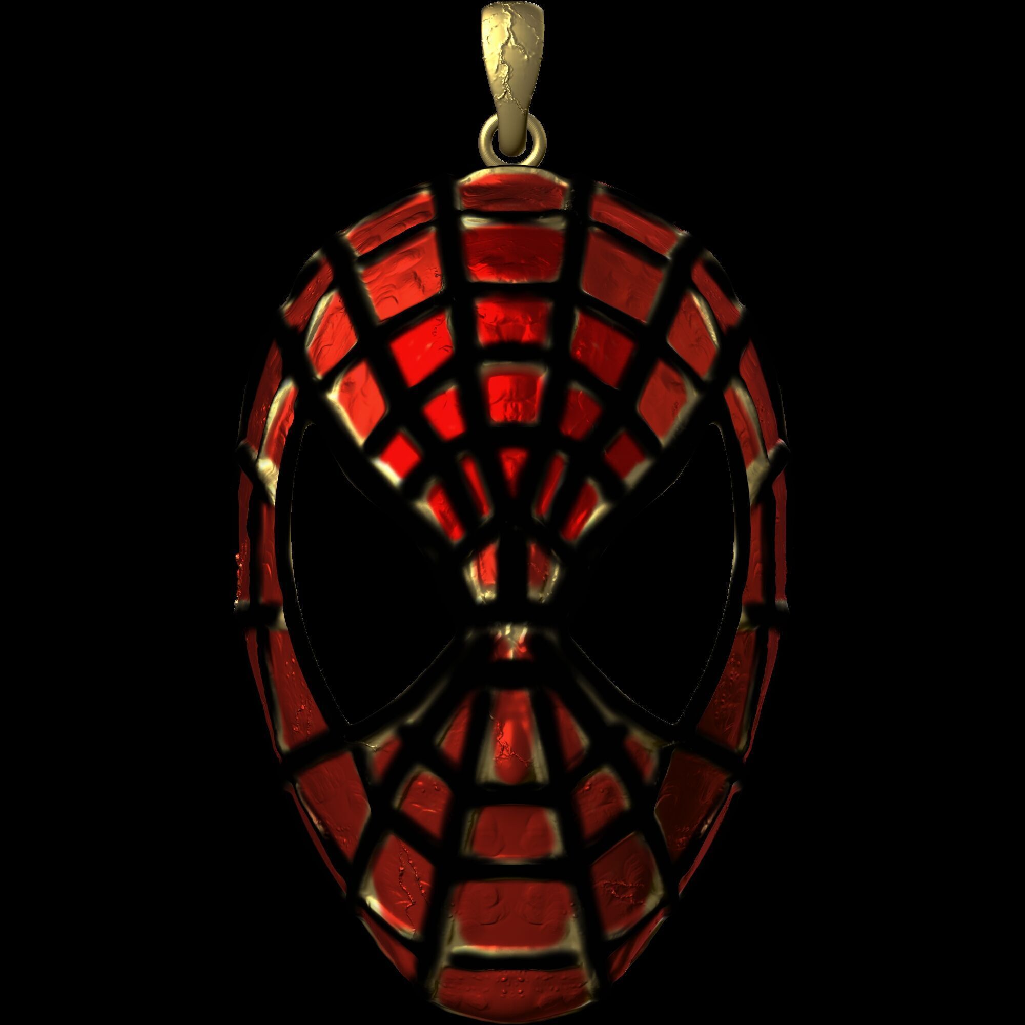 spidey face pendant 3D print model_1