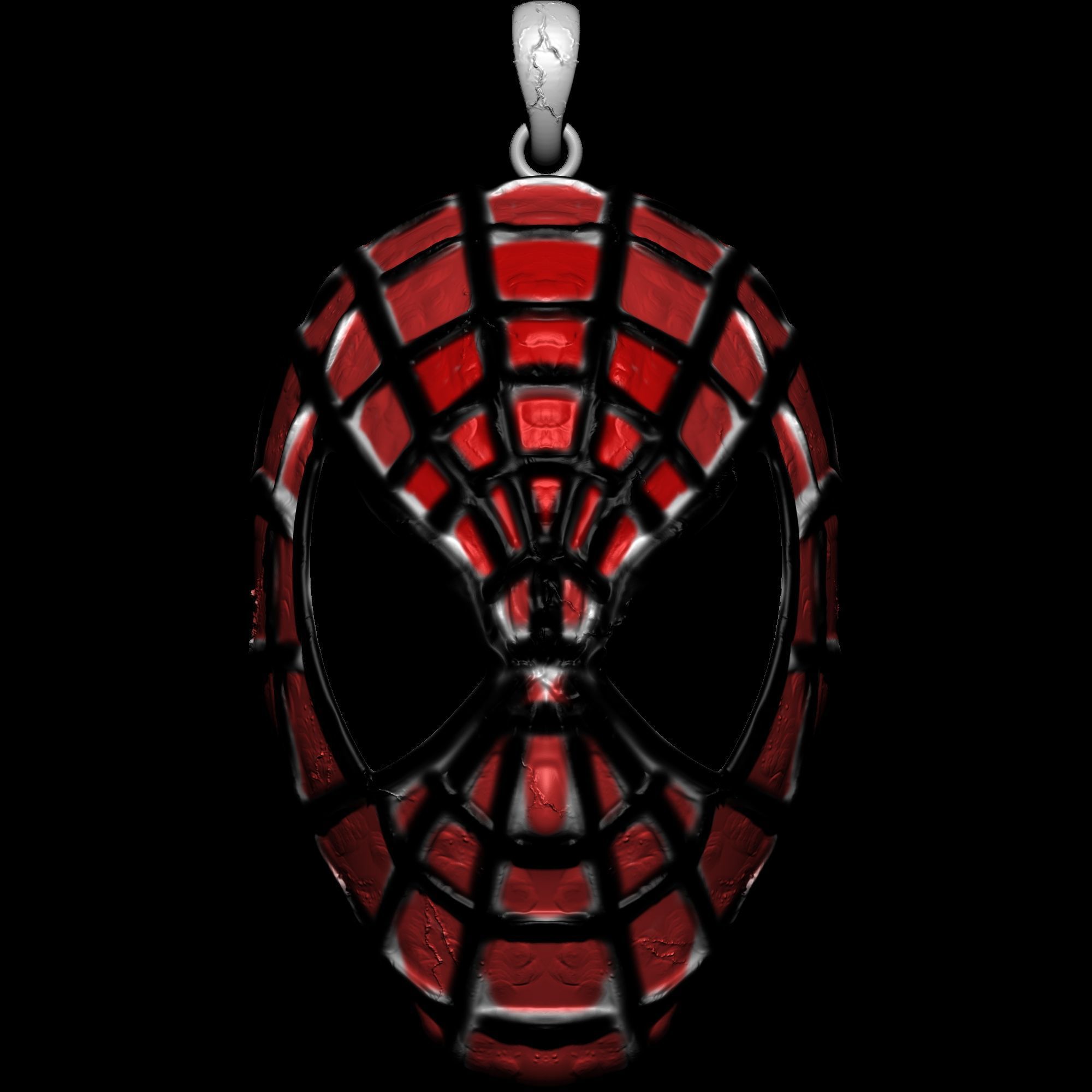 spidey face pendant 3D print model_3