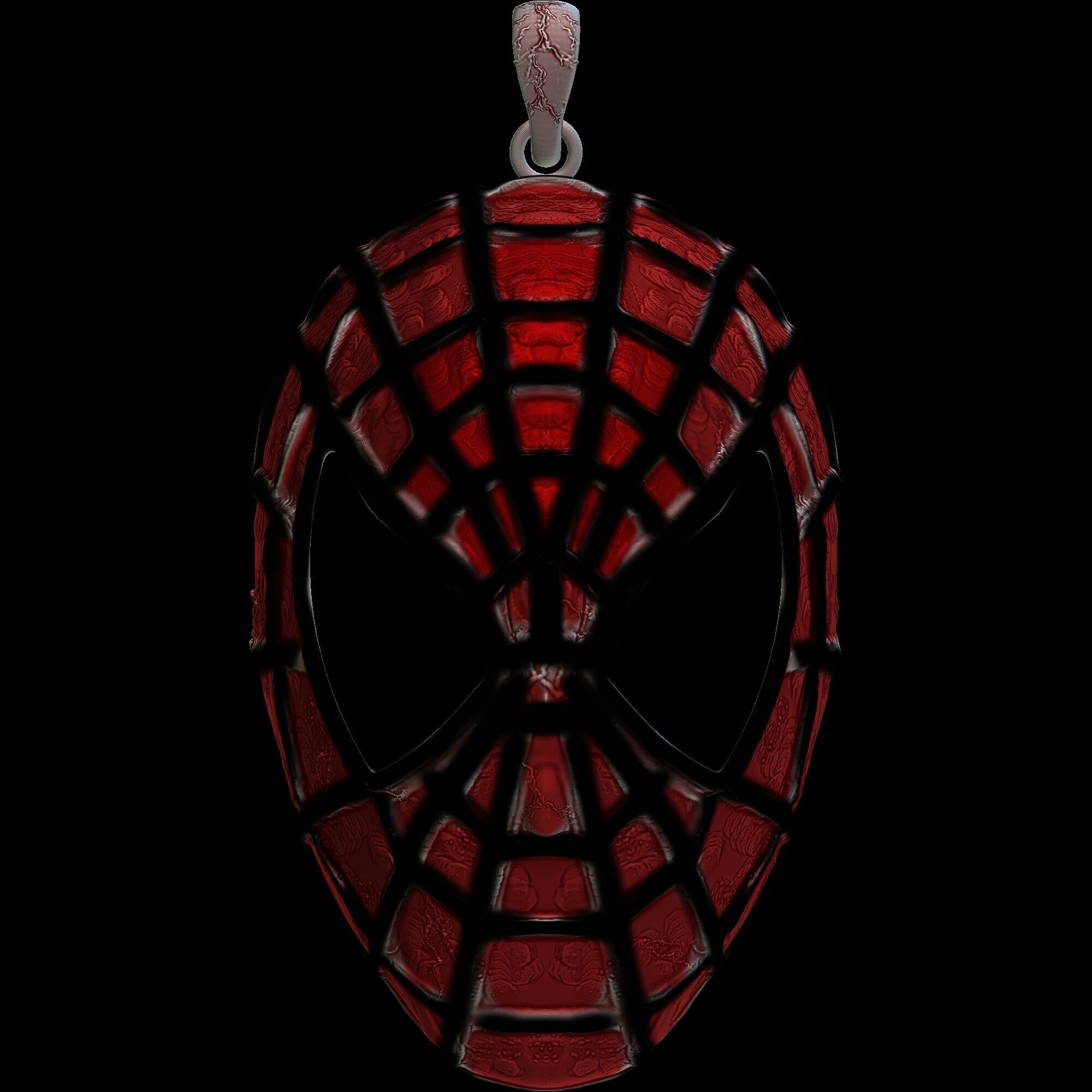 spidey face pendant 3D print model_6