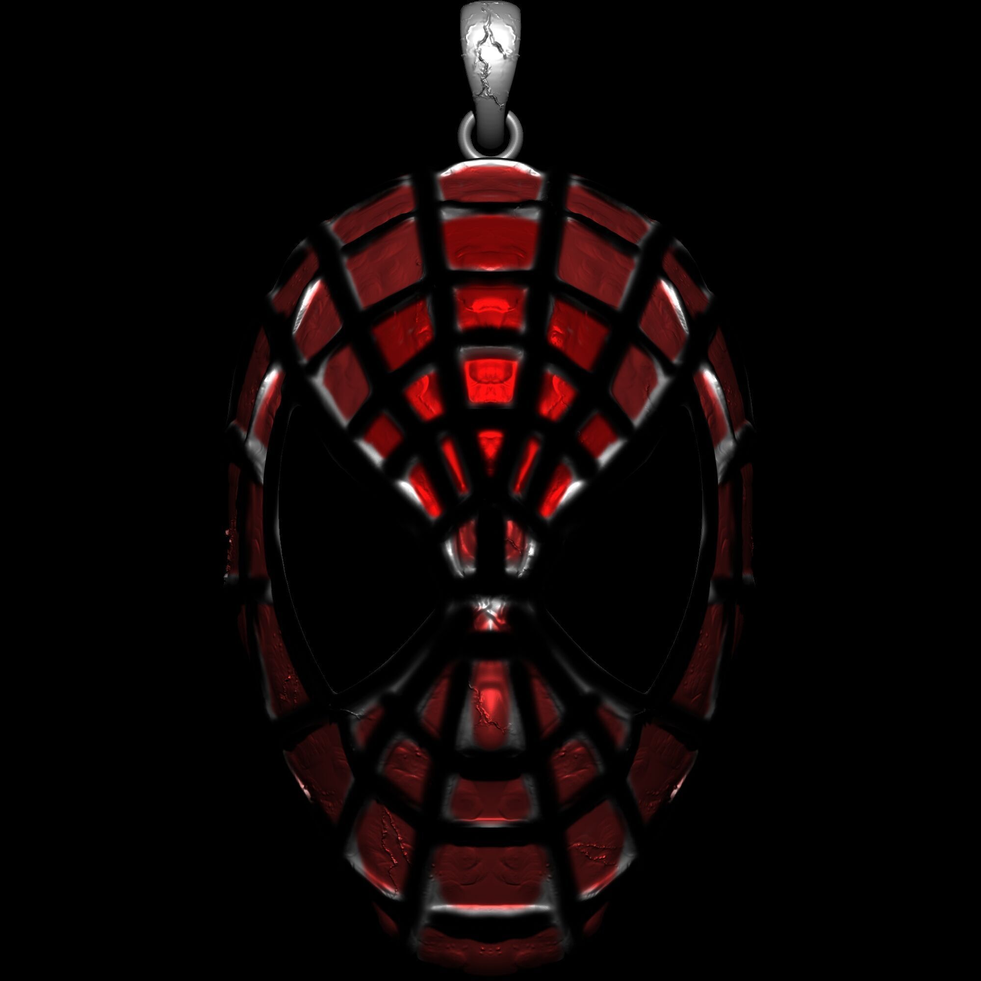 spidey face pendant 3D print model_8