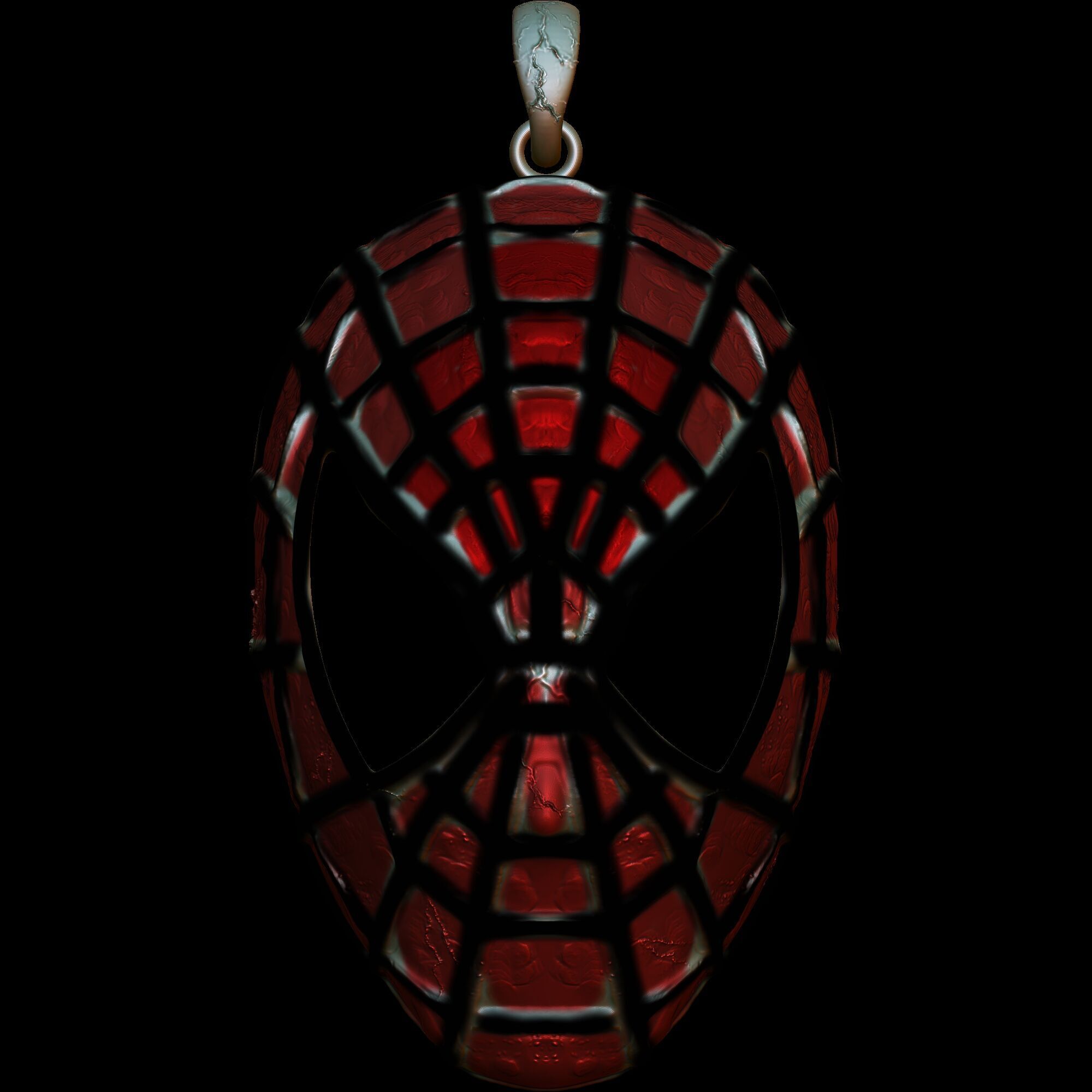 spidey face pendant 3D print model_9
