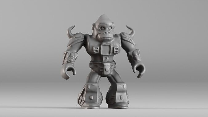 001641 Mecha Gorilla Warrior 3D Character for Printing V1 Free 3D print model