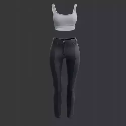 3D Female outfit - Jeans and Top 