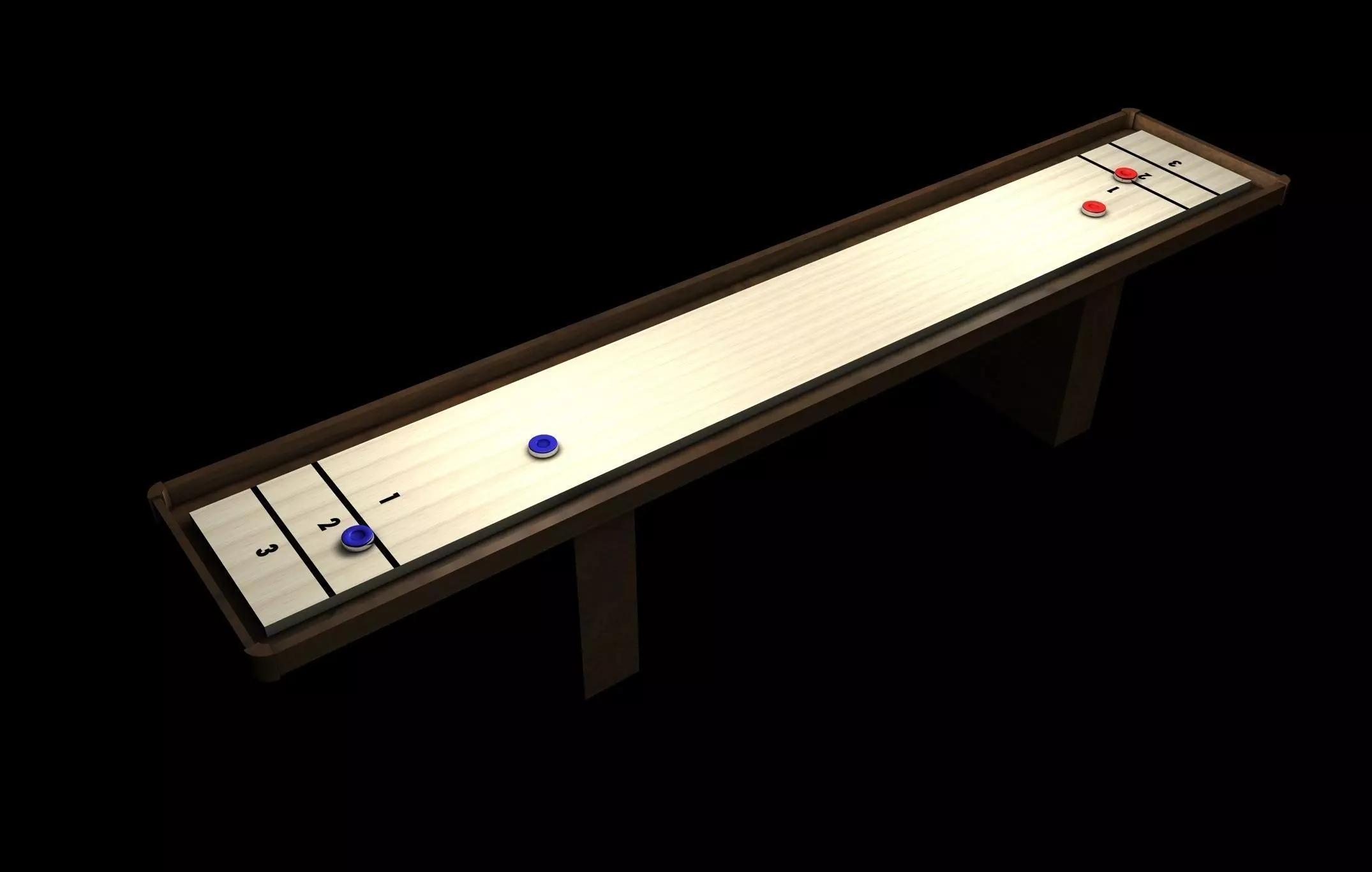Shuffleboard Low Poly table Low-poly 3D model_0
