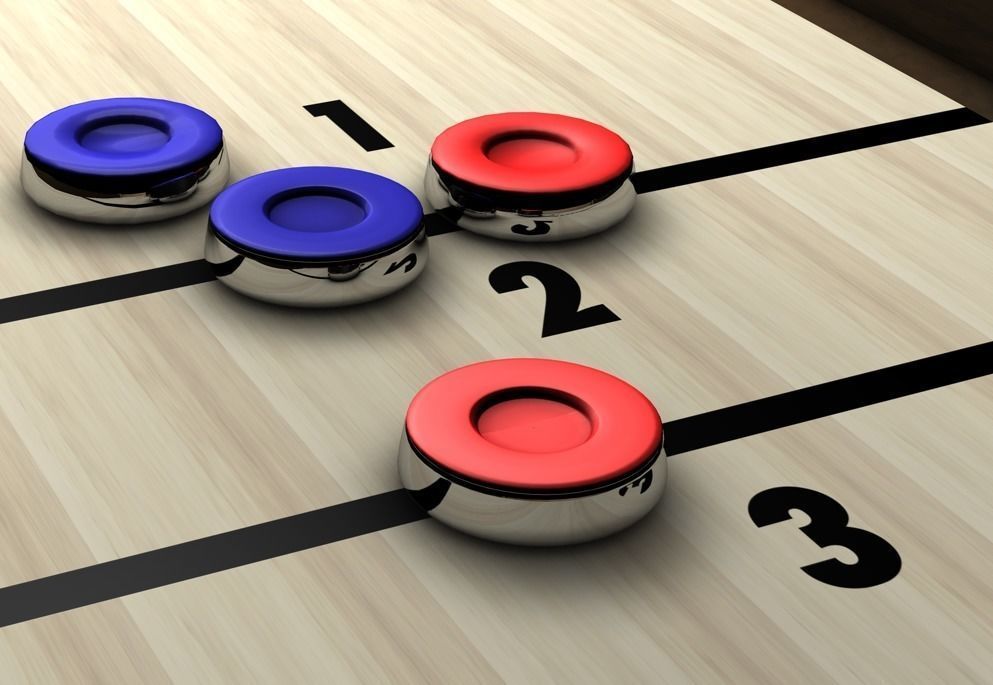 Shuffleboard Low Poly table Low-poly 3D model_2