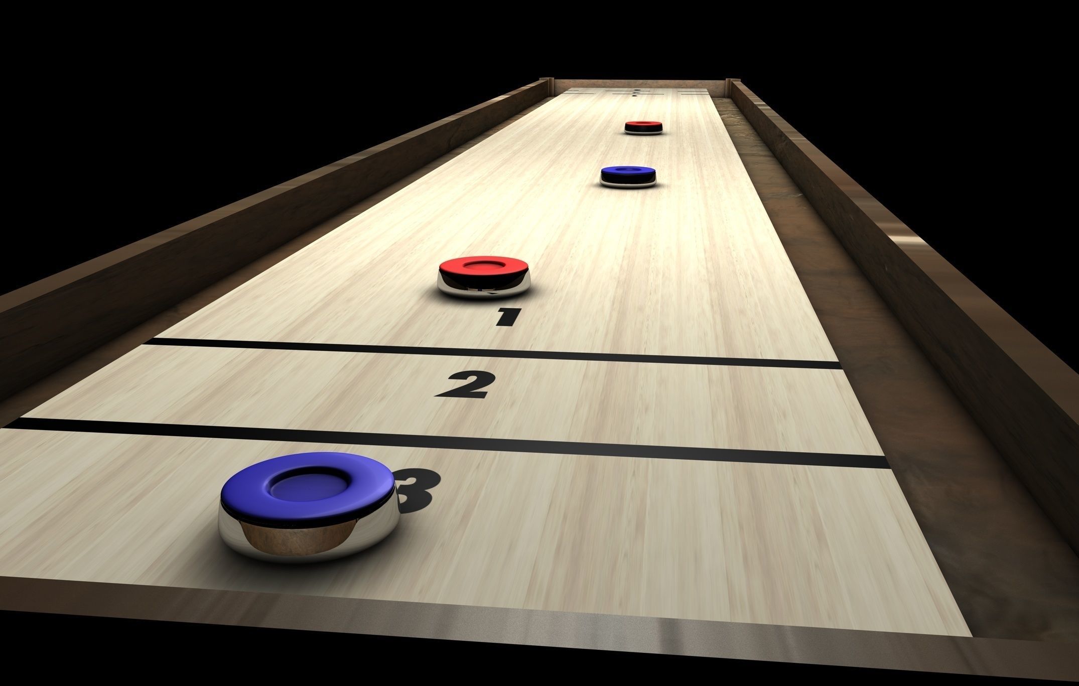 Shuffleboard Low Poly table Low-poly 3D model_1