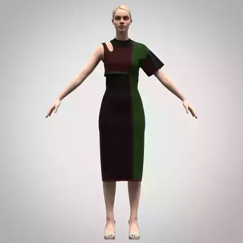 woman dress rigged model  3D model