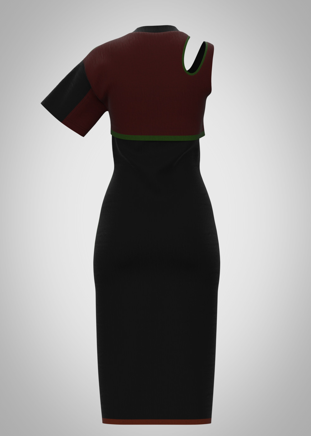 woman dress rigged model  3D model_10