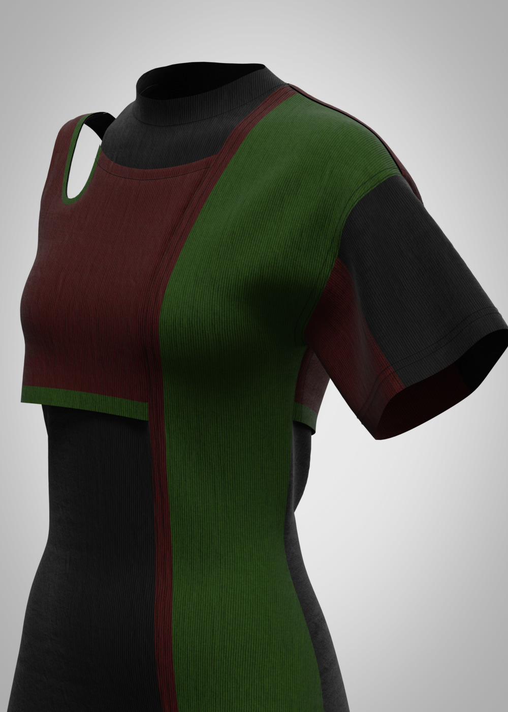 woman dress rigged model  3D model_3