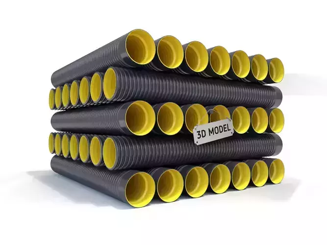 HDPE Corrugated Pipes 3D model