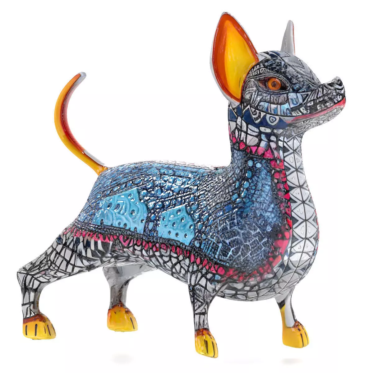 Alebrije Chihuahua Dog 3D model_0
