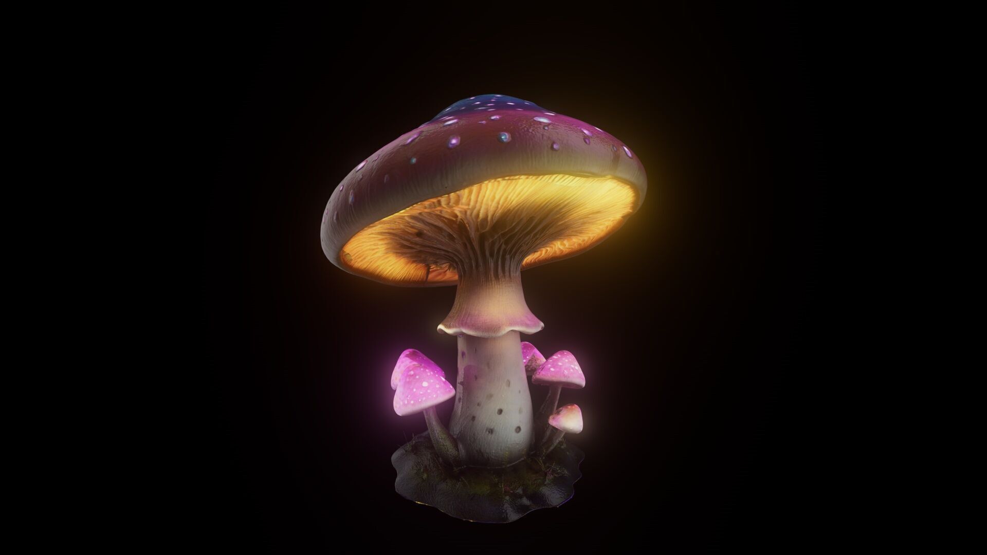 Fantasy Magical Mushroom  3D model_2