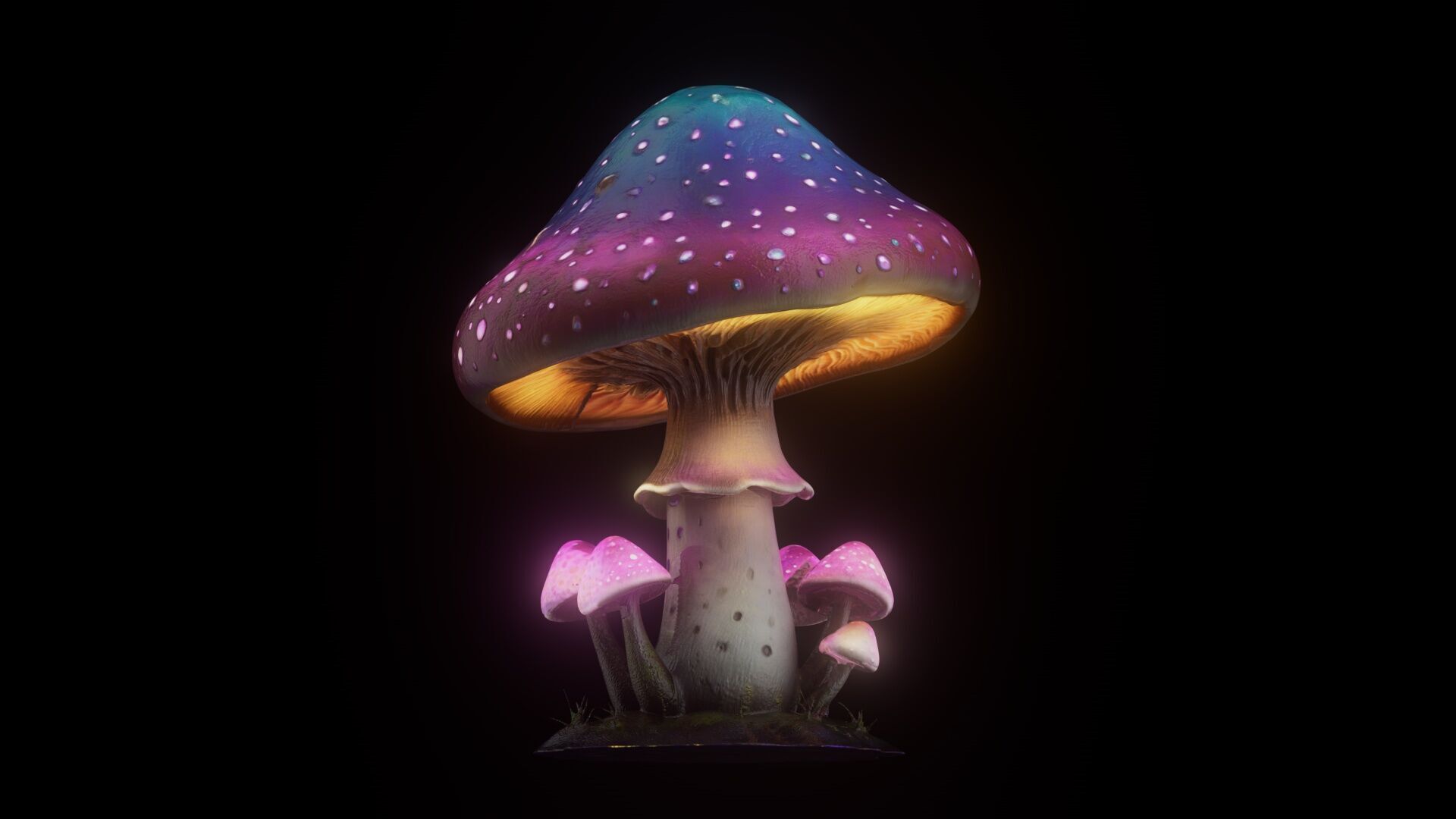 Fantasy Magical Mushroom  3D model_1