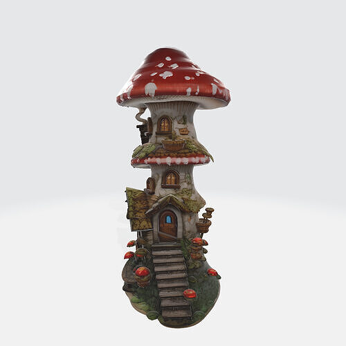 fantastic medieval mushroom house 3D print model