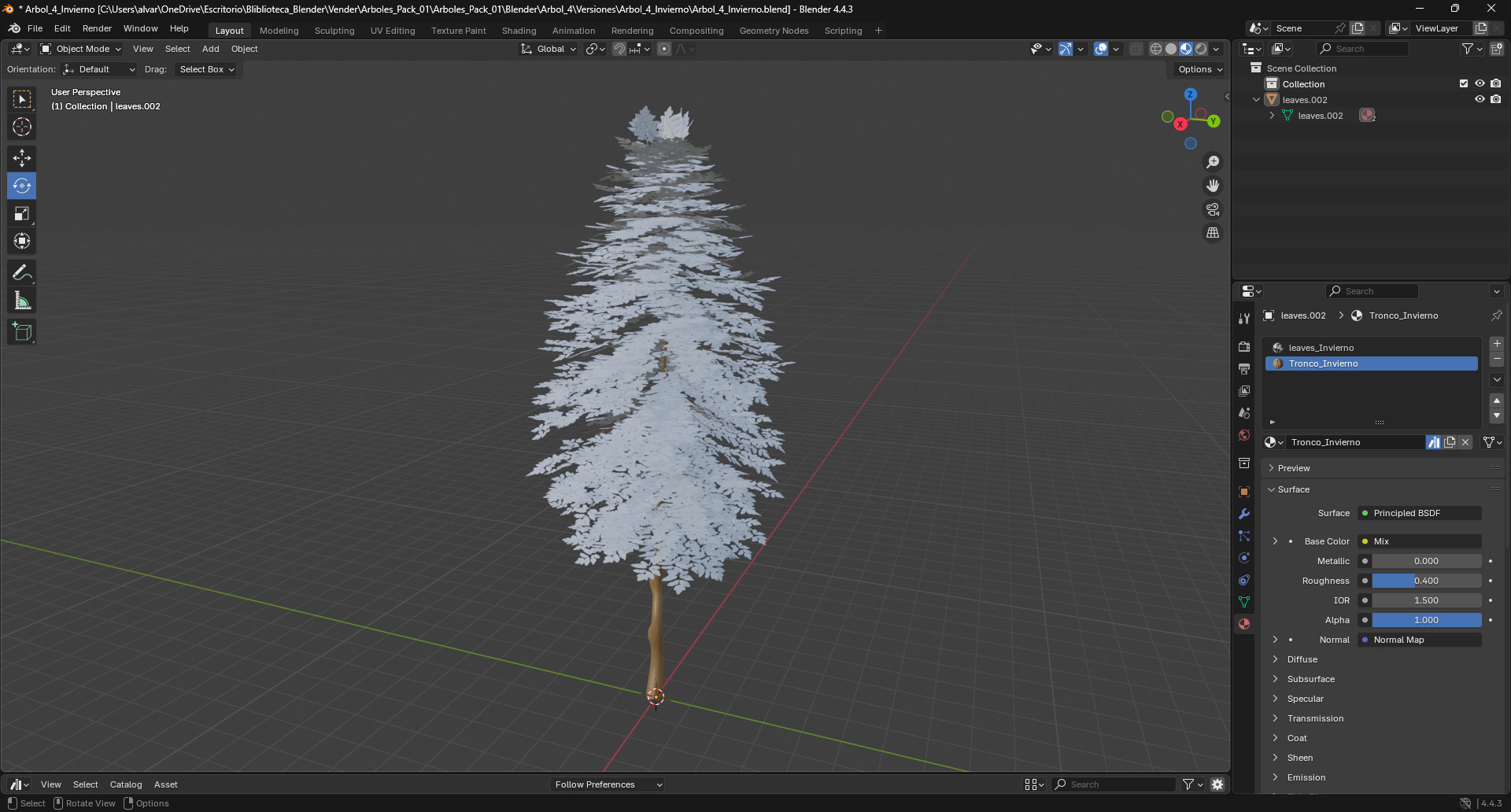 Paquete de Arboles Estilizados 3D 3 Modelos con 4 Variaciones P1 3D model_3