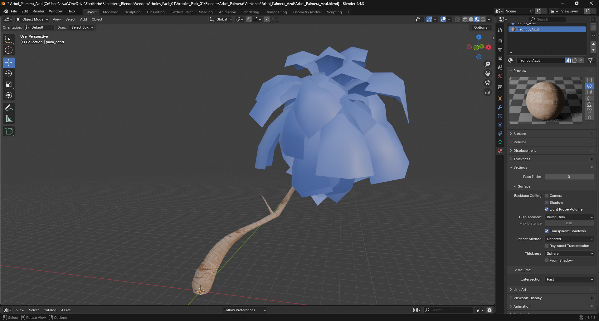 Paquete de Arboles Estilizados 3D 3 Modelos con 4 Variaciones P1 3D model_4