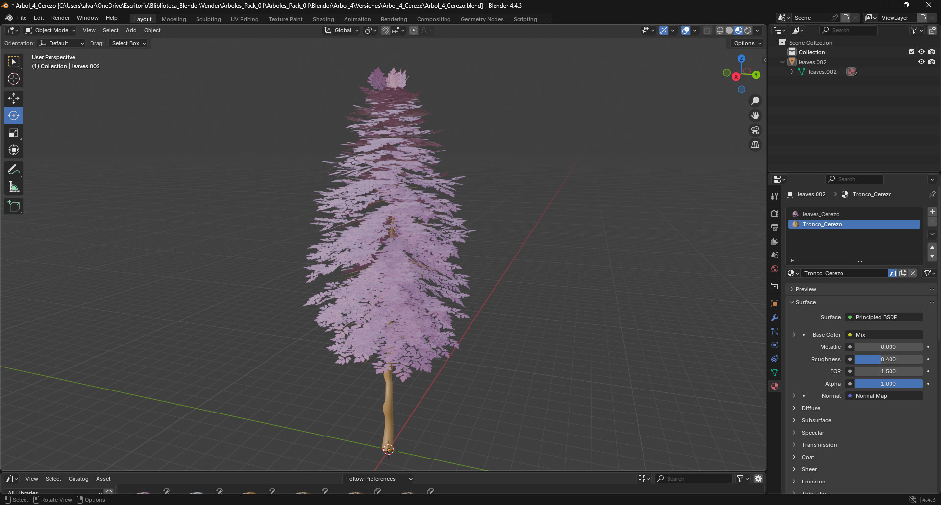 Paquete de Arboles Estilizados 3D 3 Modelos con 4 Variaciones P1 3D model_2