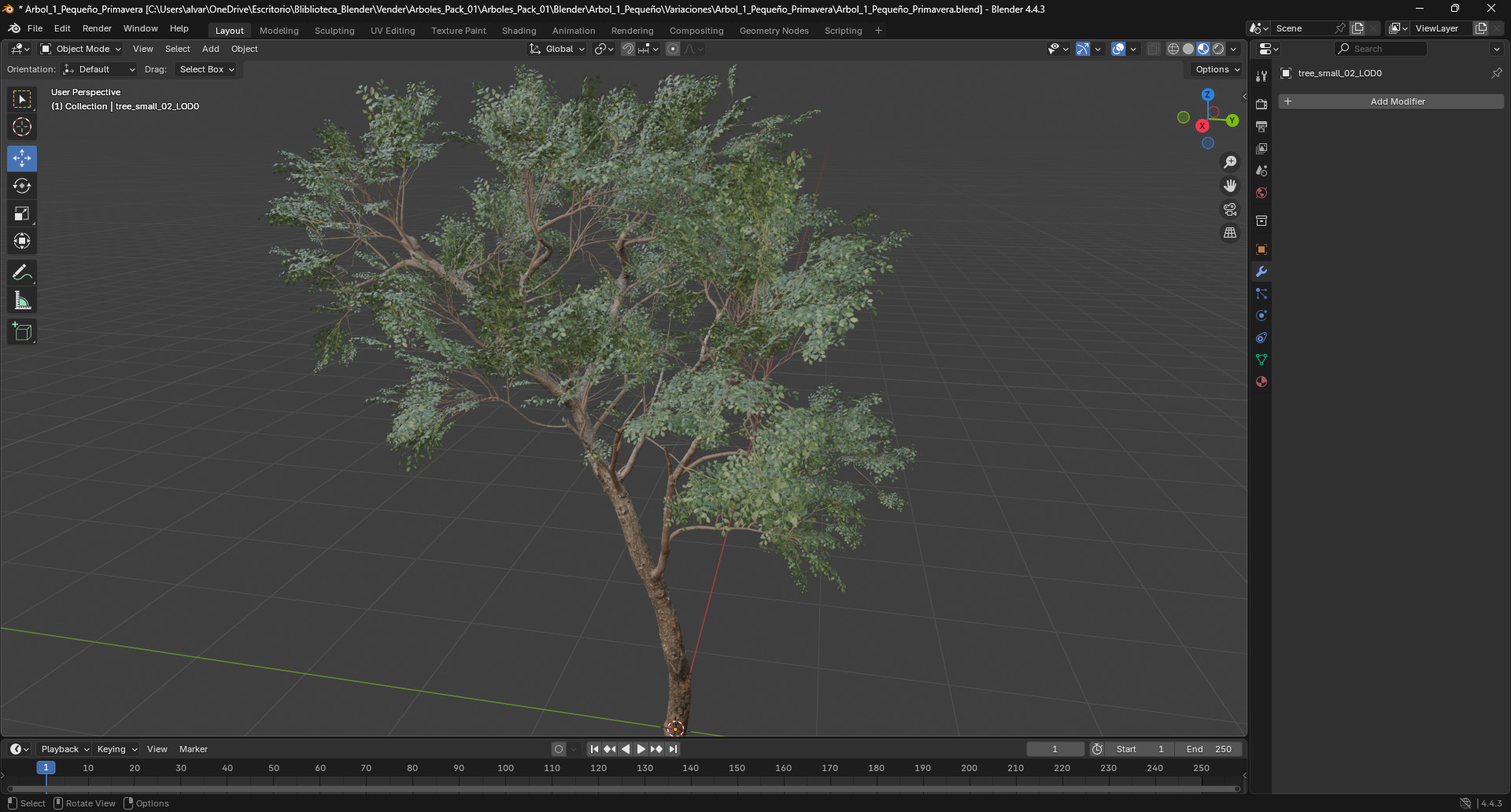 Paquete de Arboles Estilizados 3D 3 Modelos con 4 Variaciones P1 3D model_1