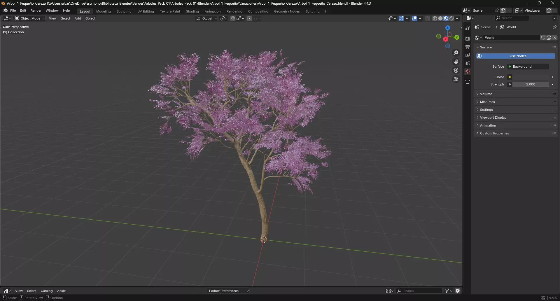 Paquete de Arboles Estilizados 3D 3 Modelos con 4 Variaciones P1 3D model_0