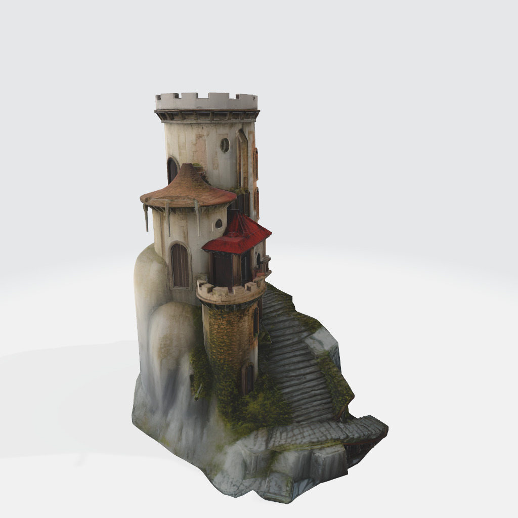 medieval castle tower 1 3D print model_2