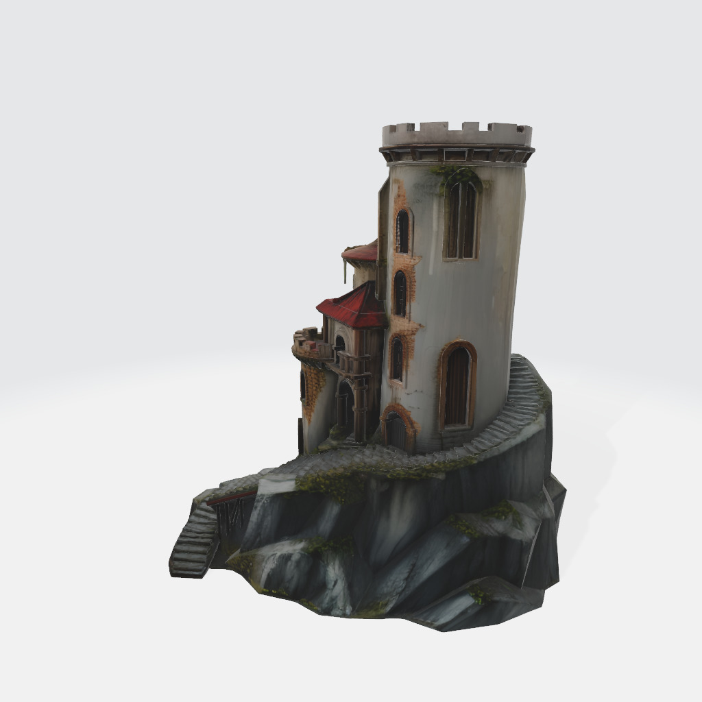 medieval castle tower 1 3D print model_1