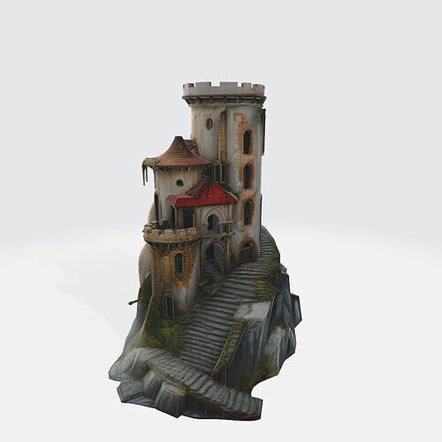 medieval castle tower 1 3D print model