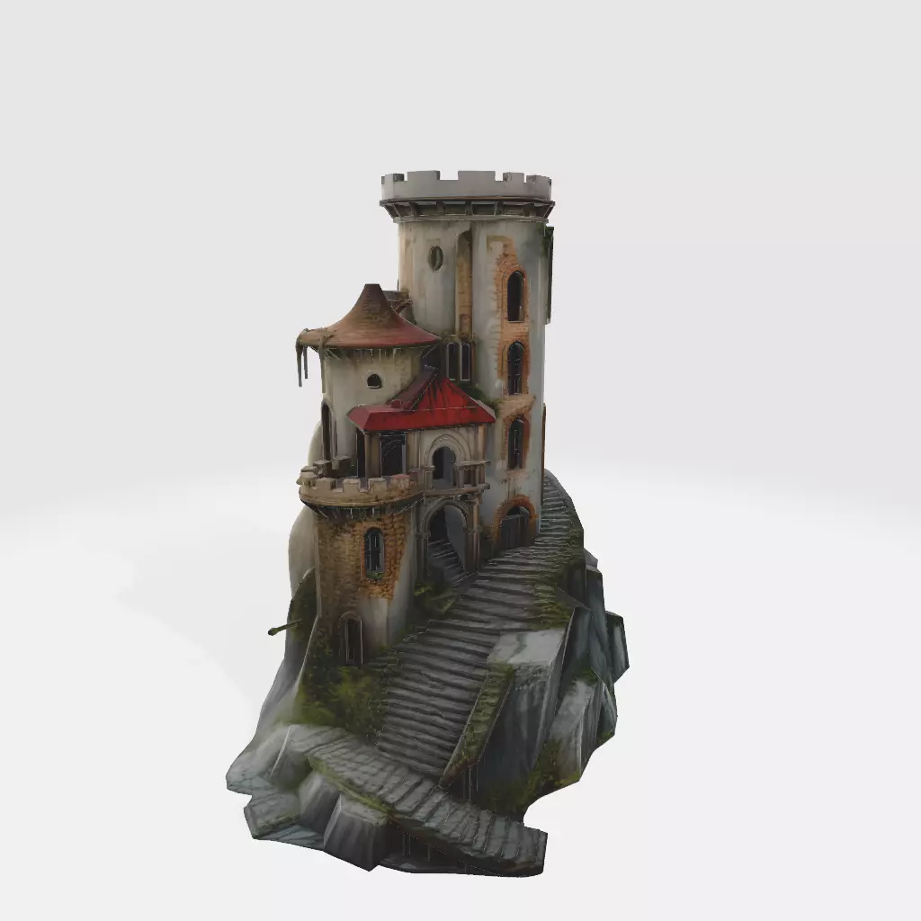 medieval castle tower 1 3D print model_0