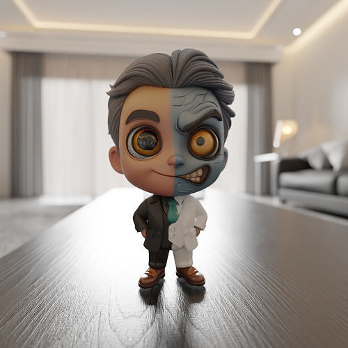 Chibi Two-Face 3D print model