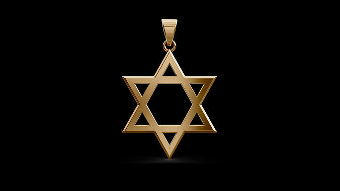 Star of David Pendant Jewish Necklace 3D print model