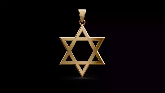 Star of David Pendant Jewish Necklace 3D print model