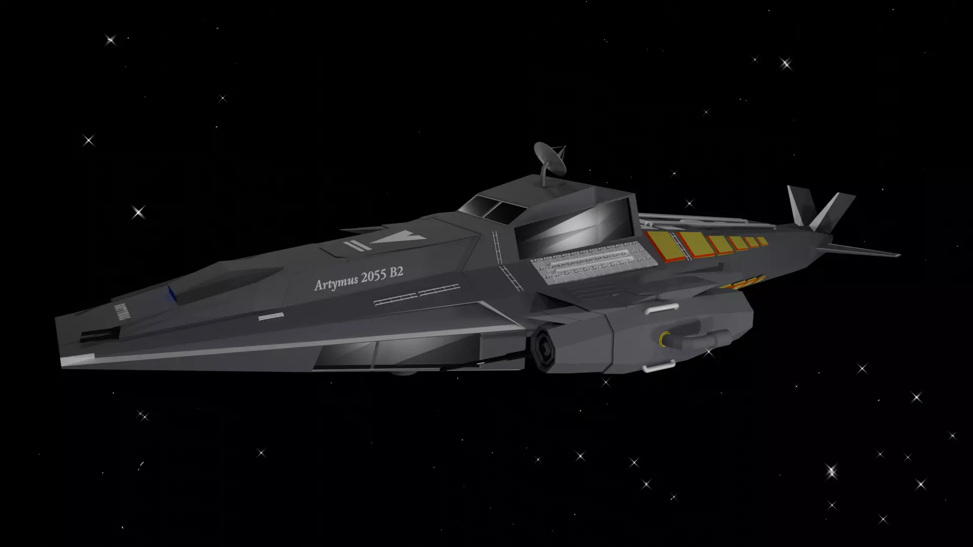 artymus 2055 B2 spaceship Low-poly 3D model