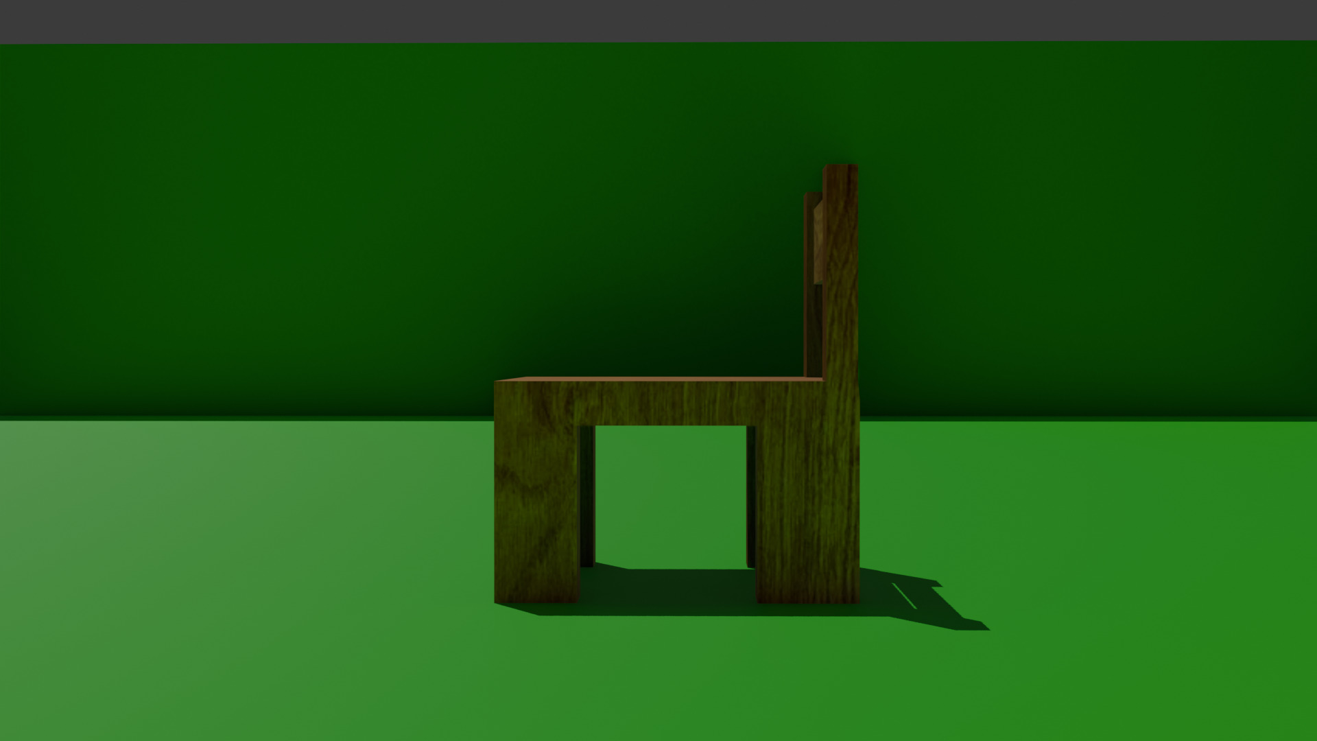 simple wood chair Low-poly 3D model_1